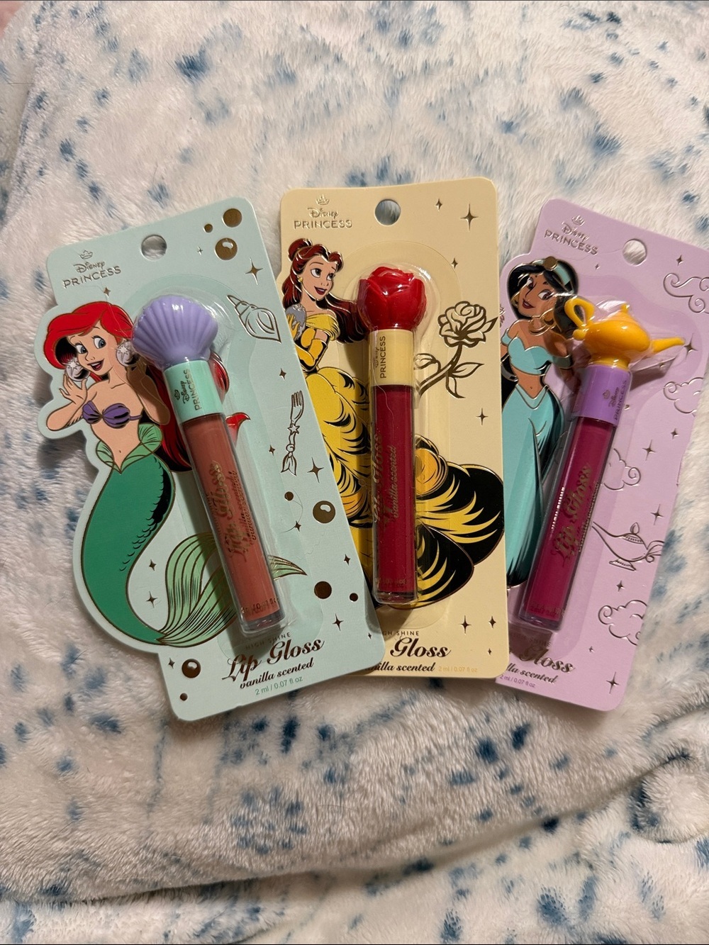 Disney Princess Lip Gloss Set — Teal, Yellow, Purple, Red, Pink